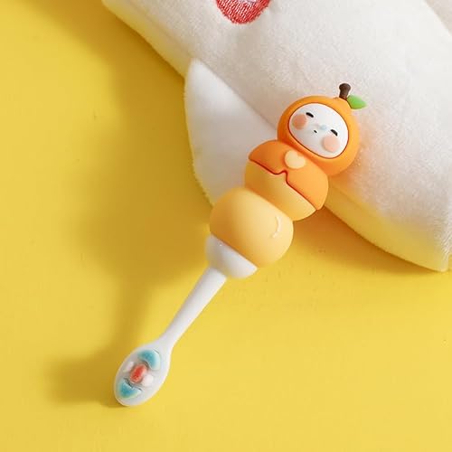 LOQNXQZC 子供用 ユニバーサル ヘア マニュアル かわいい フルーツ 歯ブラシ 赤ちゃん 2-3-4-6歳 子供 半歳以上 ブラッシング 柔らかい髪