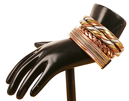 Touchstone copper bracelets for women men magnetic jewelry adjustable rope braided pure solid tibetan 100% real cuffs bracelet set womens mens. combo of different designs2