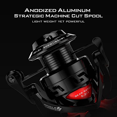 KastKing Royale Legend II Carrete Spinning - 0.38 kg - Tamaño 3000, Ratio 5.2:1, Arrastre 22 libras, Color Rojo, Mango Reversible miniatura 5
