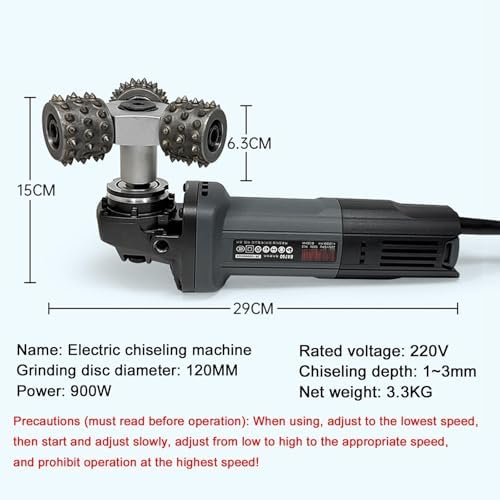 Electric Concrete Chisel, Handheld Chisel, Hand Grinder, Adjustable Speed, Suitable for Concrete, Cement and Stone.