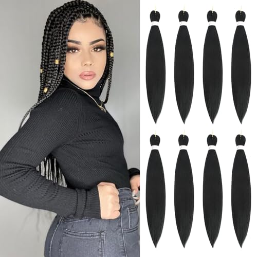 Braiding Hair Pre Stretched 24 Inch 8 Packs Pre...