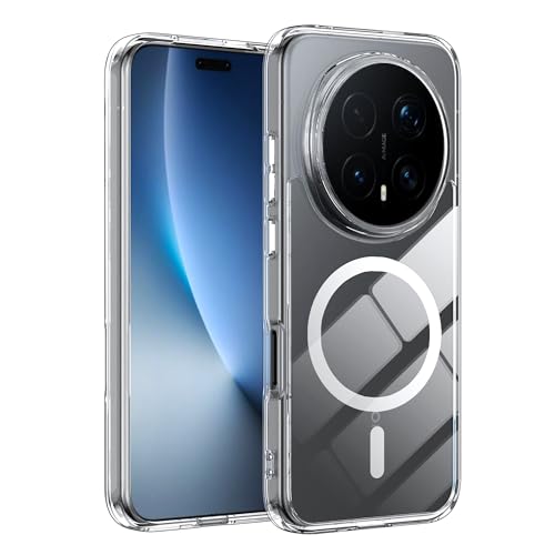 Fitudoos Hülle für Honor Magic 8 Pro Robuste PC-Rückseite Case+Stoßfesten TPU-Kante Militärischen Grad Schutz Hülle Schutz Magnetisch & Anti-Gelb Stoßfeste Handyhülle - Transparent