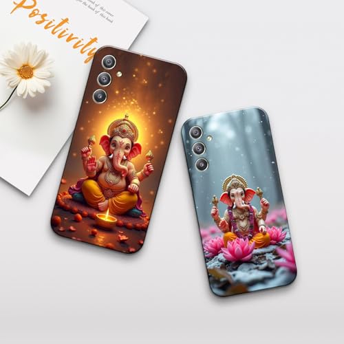 Image of COLORflow Back Cover Compatible with Samsung Galaxy A34 5G | Ganesh Ji, Ganpati Bappa, Lord Ganesha Color Customized Back Cover Compatible with Samsung Galaxy A34 5G