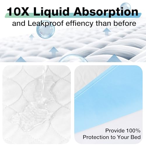 Image of Bed Pads Washable Waterproof, 34 inch x 36 inch (4 Pack) Incontinence Bed Pads, Waterproof Bed Pad & Pee Pad, Perfect for Adults, The Elderly and Pets