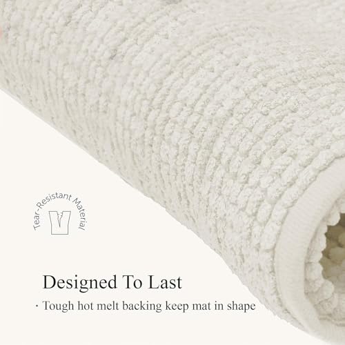 BedLooms Bath Mat Non Slip Anti Mould 40 x 60 cm – White Chenille Bathroom Mat Extra Soft & Fluffy Bathmat Machine Washable Super Water Absorption Shower Mat - Image 3