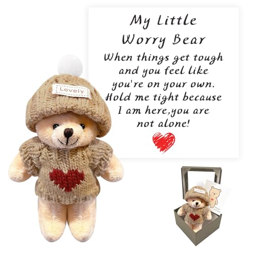ChilArt Mini Handcrafted Worry Bear Gift Set with Inspirational Card