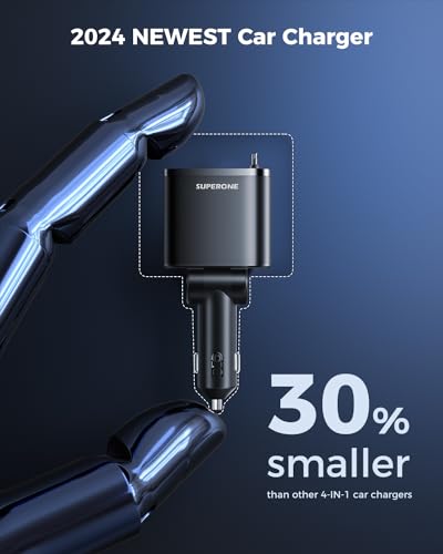 Superone PT-27 Retractable Car Charger Fast Charging, Iphone 16 Usb C Car Charger Adapter thumb #6