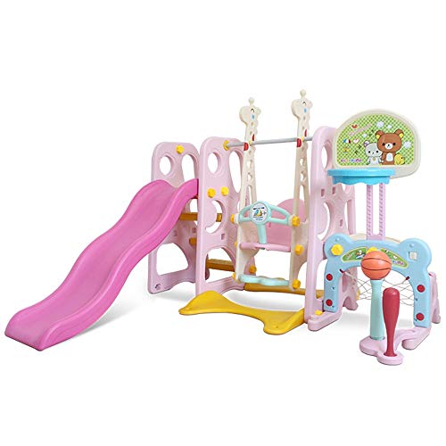 Indoor Slide Three-In-One Slide Indoor Toddler Play Family Slide Playground Ideal Gift For Boys And Girls Recommended For Children Ages 1-10 Freestanding Slides (Color : Pink, Size : 162X175X109Cm) #TOP10