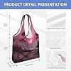 MLTRFGJ Pink Twilight Print Canvas Tote Bags Super Capacity, Minimalist Design For Shopping, Groceries, Travel & Daily Use #5