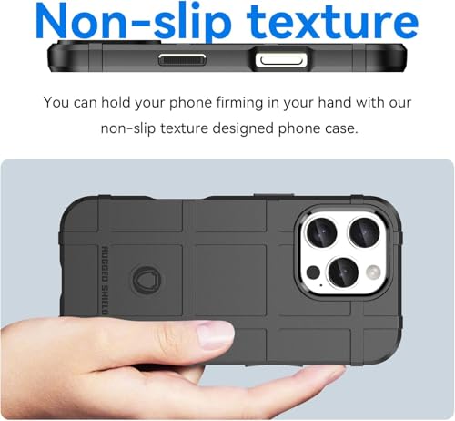 Image of EGOTUDE for iPhone 16 Pro Case | Rugged Shockproof Silicone Anti-Scratch Matte Back Cover, Black