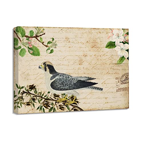 Affiche d'art oiseaux et fleurs : idée cadeau de mariage et Noël originale