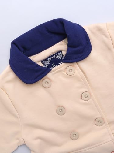 Image of Naughty Ninos Girl's Fleece Hip Length Light Peach Double Breasted Pea Coat