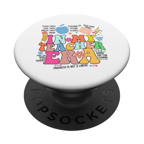 in My Teacher Era T-Shirt éducatif coloré pour Enseignants PopSockets PopGrip Adhésif