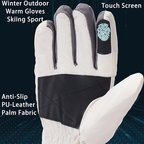 IZUS Luvas femininas térmicas de esqui, impermeáveis, à prova de vento, clima frio, corrida, direção