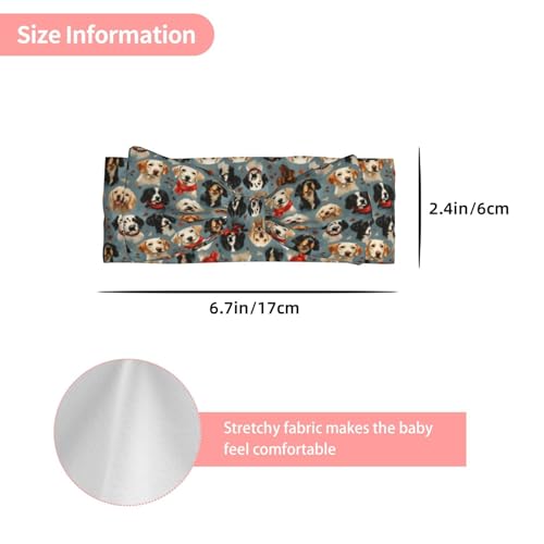 Cartoon Puppy Print Baby Girl Bows Headbands Baby Girls Newborn Headbands Infant Toddlers 0-6 Months3