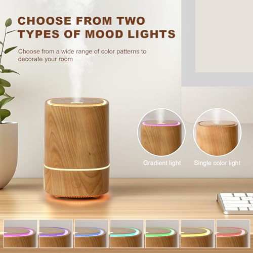 Nixtrve Essential Oil Diffuser, 125ml Aromatherapy Diffuser, Ultrasonic Diffusers for Essential Oils, Cool Mist Humidifier with 7-Color LED Lights, Auto Shut-Off Function, for Office and Home(Maple) - Image 6