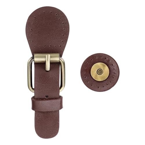 Boucle à bouton-pression en cuir marron uxcell pour fermer les sacs à main de couture