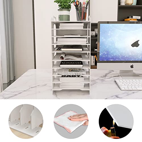 Organisateur Bureau 10 Niveaux A4 PVC Blanc PUNCIA