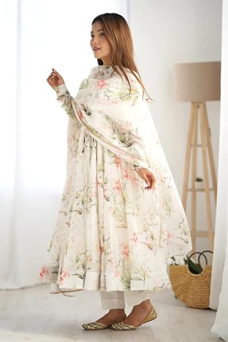 Image of Jwalin Women's Georgette Kurta Pant Set with Dupatta|Ethnic Set