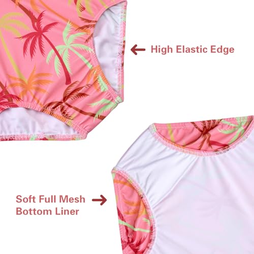 Image of Girls One Piece Swimsuits Summer UPF 50+ Quick Dry Beach Bathing Suit Cross Shoulder Strap Swimwear 2-10 Years