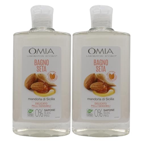 Bagno Seta Erboristico, All'Olio Di MANDORLA, Olio Biologico Estratto a Freddo. 0% Sapone, Sles e Peg 400ml (2 Flaconi)