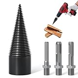 APIOLO Wood Splitter Drill Bit-3 Drilling Handles, Log Splitter Drill with 32MM Cones for Heavy Duty Detachable, Firewood Drill Bit Set Suitable for Family Heating, Camping, Woodworking