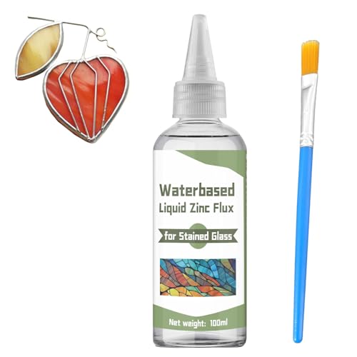 WAN2TLK Liquid Flux Soldering 100ml - Stained Glass Flux for Soldering Work, Glass Repair and More - Stain Glass Tools and Supplies - Waterbased Liquid Zinc Flux for Stained Glass