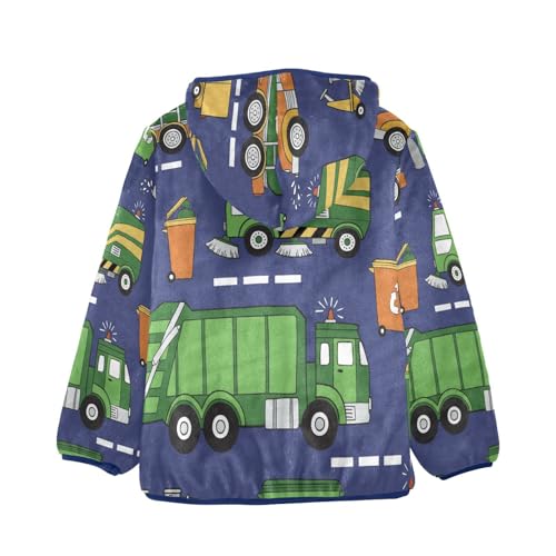 Toddler Fleece Jacket Girl Boys Hooded Fleece Jacket Coat Warm Outwear Zip-up 3-10T2