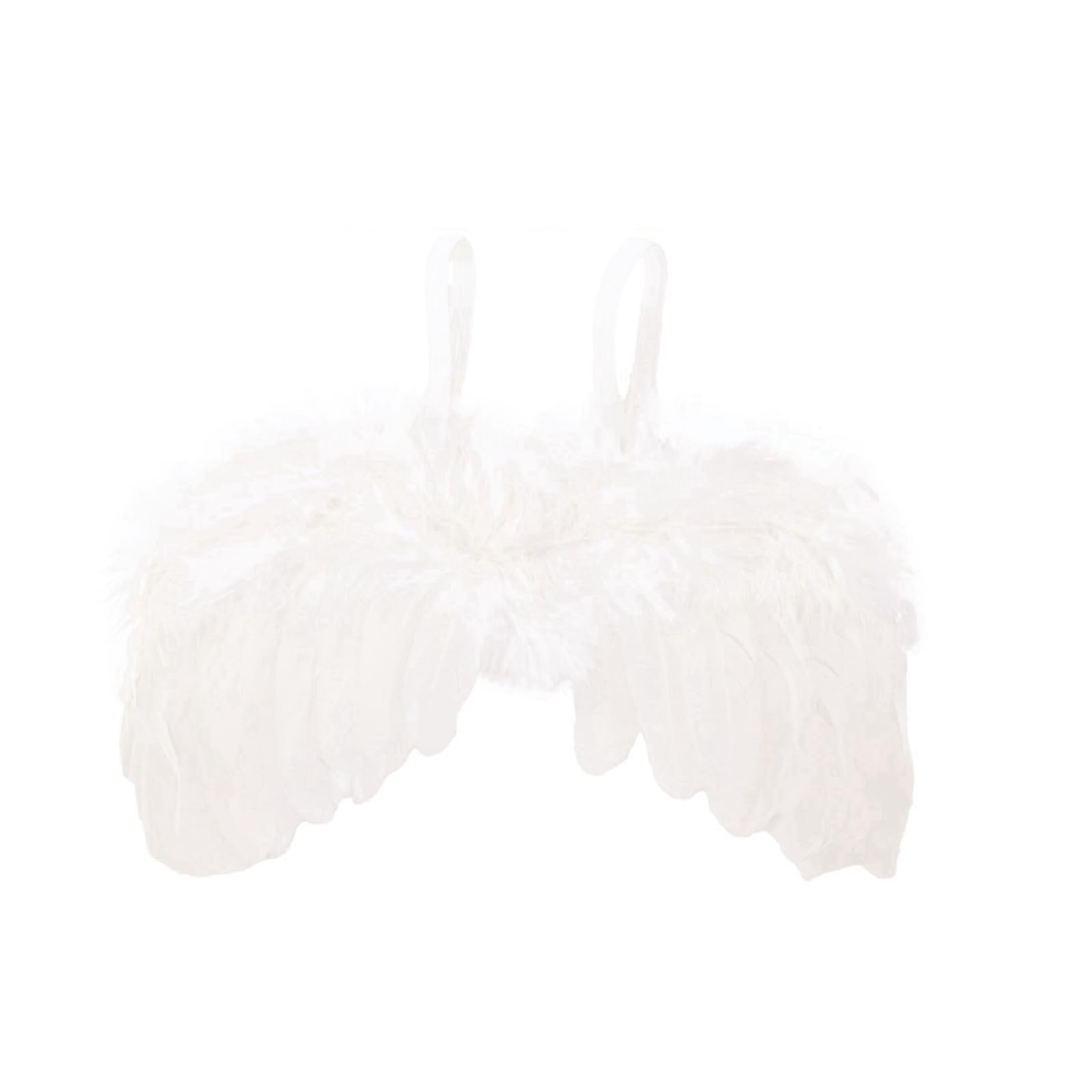 2 PACK White Newborn Fuzzy Feather Angel Wings + Headband Set for Baby Cosplay Girls Costume Photography