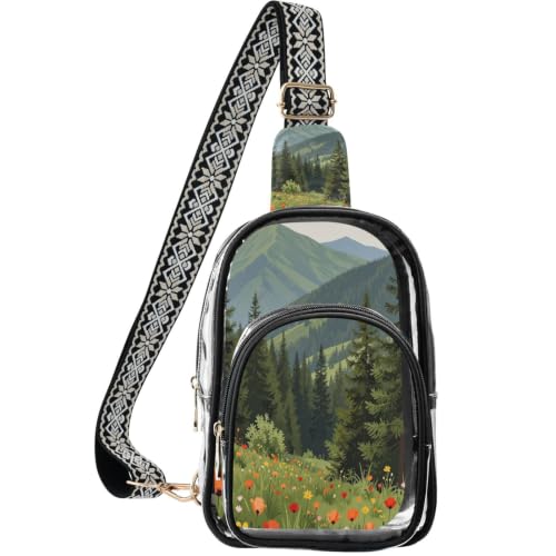 Bolso cruzado de pecho transparente: seguridad y estilo floral en festivales