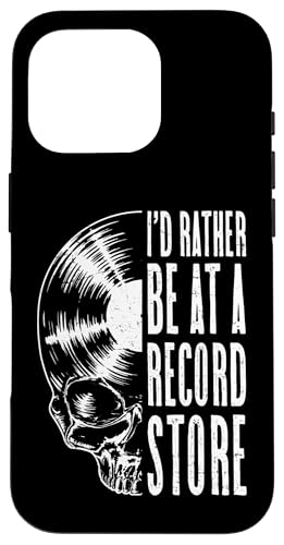 Vinyl Records LP�R���N�^�[ Be At A Record Store Music Skull �X�}�z�P�[�X iPhone 16 Pro �p