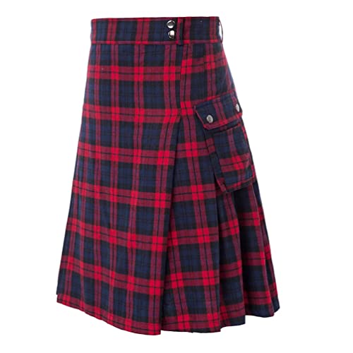 Kilts utilitários BaronHong Tartan para homens Kilt disponível em vários tartans escoceses (vermelho
