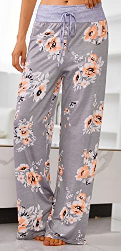 X-Image Woman's Buffalo Plaid Plush Check Pajama Pants Capris Lounge Postpartum Pants Gray 2,X-Large #TOP2