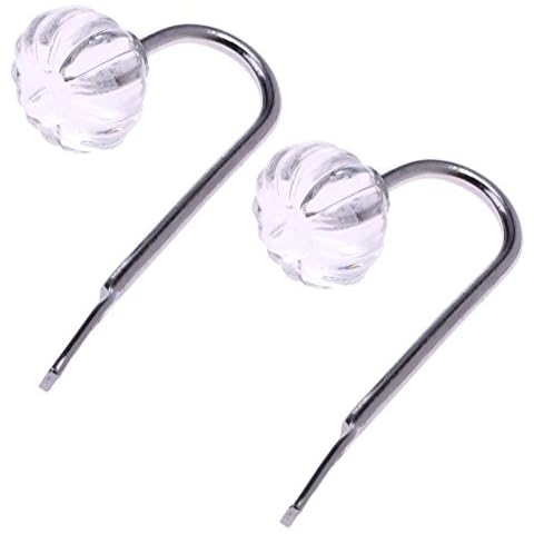 ORETG45 2Pcs Silver Crystal Curtain Holdback Wall Tie Backs Hooks Hanger Holder Home Decor Cover