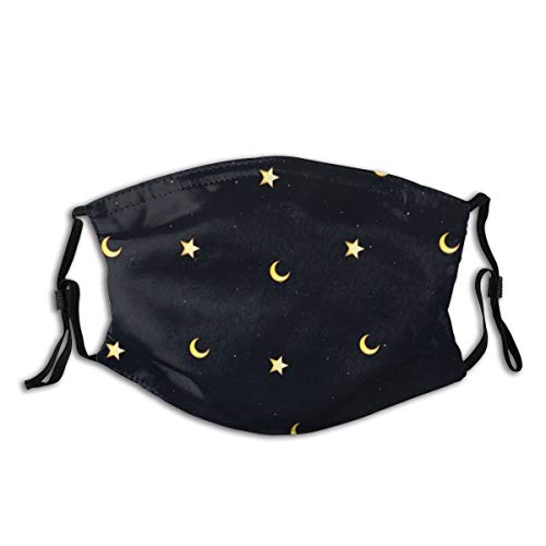 Star Moon Face Neck Gaiter Scarf Custom Half Buff Face Mask Funny Cute Balaclava Bandana Cloth Warmer