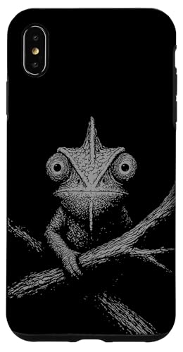 Camaleón inexpresivo – Divertido Reptil de Vista Frontal Carcasa para iPhone XS MAX