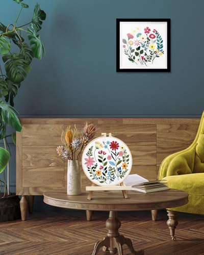 Image of TINDTOP Embroidery Kit for Adult, Owl Embroidery Kit for Beginners Include Embroidery Cloth Hoops Threads for Craft Lover Hand Stitch with Embroidery Skill Techniques (Florals) | 2 Pack Include Embroidery Cloth Hoops Threads for Craft Lover Hand Stitch with Embroidery Skill Techniques