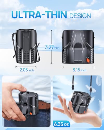 Image of 2025 Portable Personal Waist Fan& Neck Fan, 14000RPM Brushless Motor, 31H Runtime Rechargeable, 6-Speed Quiet Operation, Clip-On Personal Body Cooling for Camping /Worksites /Outdoor