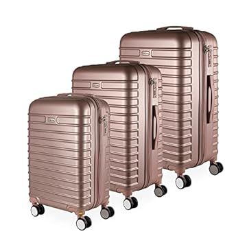 Cj. Malas ABS 3 Pecas P/M/G Rodas 360 - AeroMalas Hong Kong (Rose)