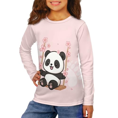 Image of Girls Long Sleeve Shirts Casual Crewneck Soft T-shirts for Girls 3-16 Years Old