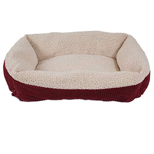 Petmate 80137 Aspen Pet Self Warming Rectangular Lounger, 30" X 24", Barn Red/Cream (598558) #TOP4