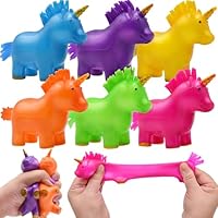 Howzcci 6 Pack Unicorn Stress Balls Toy Squishy Squeeze Toys for Kids Boys Girls Christmas Stocking Stuffers Birthday School Classroom Valentines Day Card Prizes Party Favor Gifts