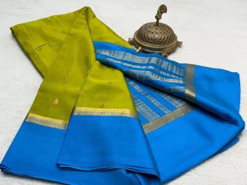 Image of AYYAPPASILK Traditional Women's Semi Mysore Silk Women's Saree with Blouse