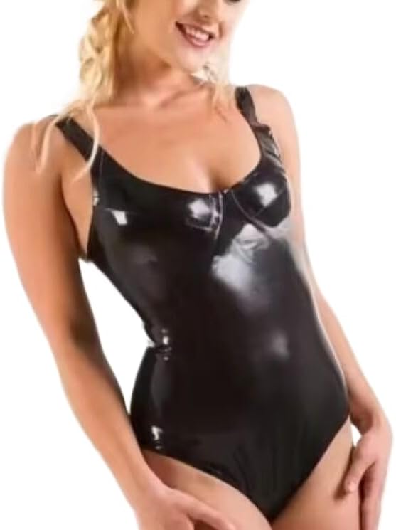 100% Latex Women Latex Hip-Wrapped Suspender Dress Elastic Sleeveless