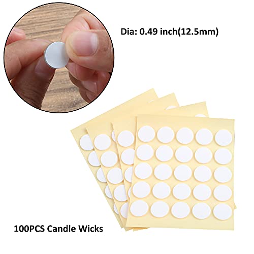 Milivixay 100Pcs 10 Inch Candle Wicks With 100 Metal Tabs, 100Pcs Candle Wick Stickers And 6Pcs Wooden Candle Wick Holders - Wicks Coated With Paraffin Wax, Cotton Wicks Kits For Candle Making. #TOP5