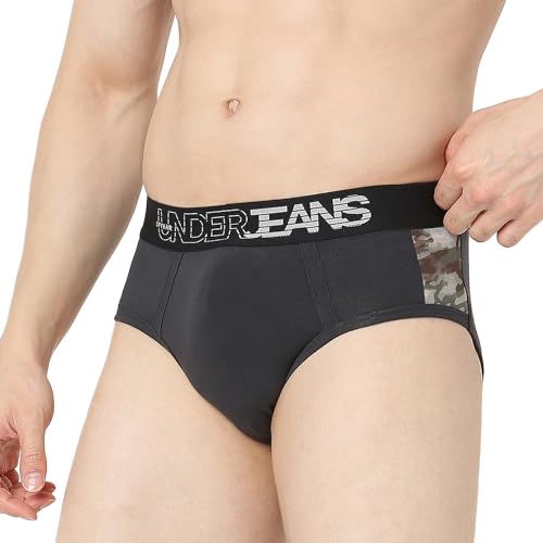 Image of Underjeans by Spykar Men Premium Pack of 2 Grey - Olive Brief