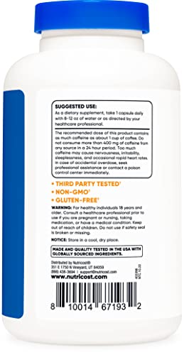 Nutricost Caffeine With L-Theanine, 100Mg Of Each, 240 Capsules, 240 Servings - Non-Gmo And Gluten Free #TOP2