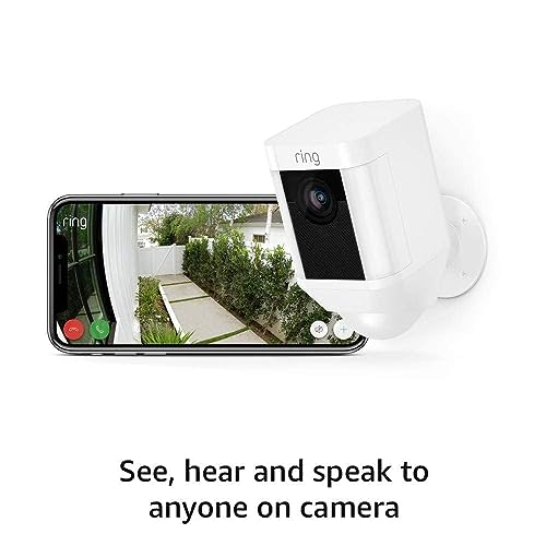 Ring Spotlight Cam Battery HD Security Camera with Built Two-Way Talk and a Siren Alarm, Works with Alexa - White by Ring - Image 2