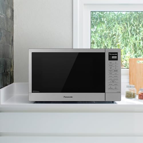 Panasonic NN-SN68KS Compact Microwave Oven with 1200W Power, Sensor Cooking, Popcorn Button, Quick 30Sec & Turbo Defrost, 1.2 cu.ft, Stainless Steel