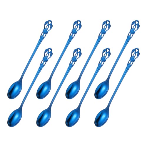 Cuillère à long manche bleu de 17,8 cm pour mélanger le café